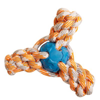 Mammoth Pet Small Rope Cube With Handle Braided Chew Fling Throw
